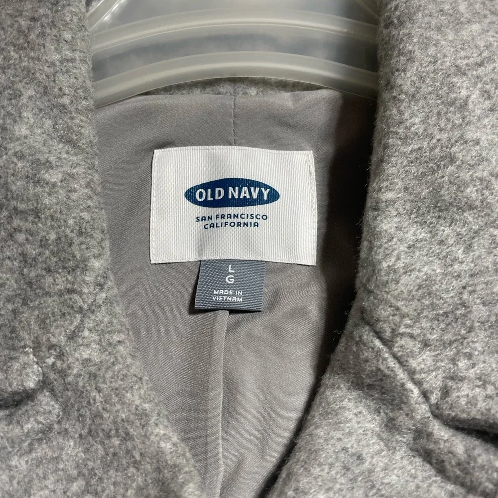 Old Navy Light Gray Pea Coat - Picture 2 of 2